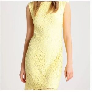 Ralph Lauren Yellow Daisy Floral Lace Sleeveless Summer Dress Size 14